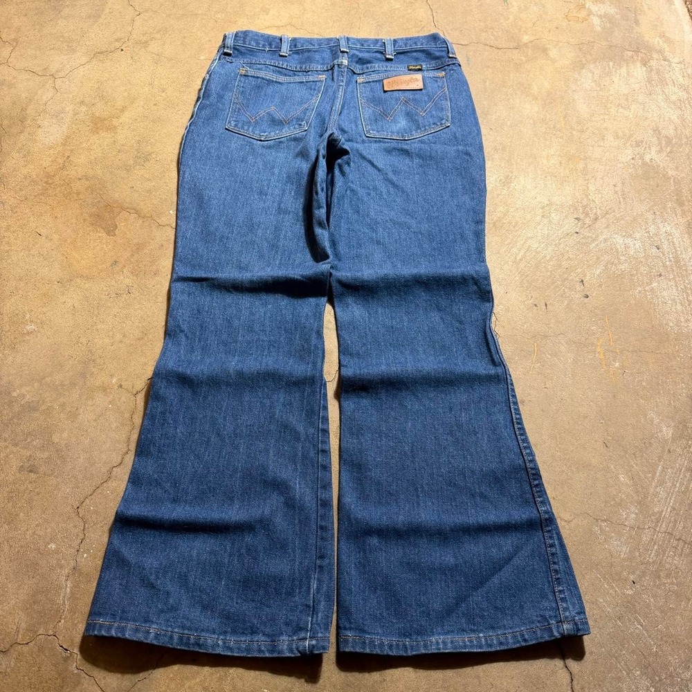 Vintage 1980s Wrangler Bootcut Flare Jeans Blue Western Denim 34x30